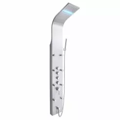 In Stock Hardwarestore Delivery 63 In. 8-Jet Shower Panel System In Stainless Steel With Rainfall Waterfall LED Shower Head And Hand Shower Wand