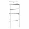 Zenna Home® Cross-Style 24"W X 65"H Satin Nickel Over-the-Toilet Storage Shelves -Bath and Faucet shop 2523NN master 1800x1800