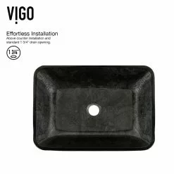 VIGO Onyx Handmade Glass Rectangle Vessel Bathroom Sink In Gray Onyx 13 VIGO Onyx Handmade Glass Rectangle Vessel Bathroom Sink In Gray Onyx -Bath and Faucet shop 25ae3b51974dd979a2a5db4111e4f2a5 1800x1800