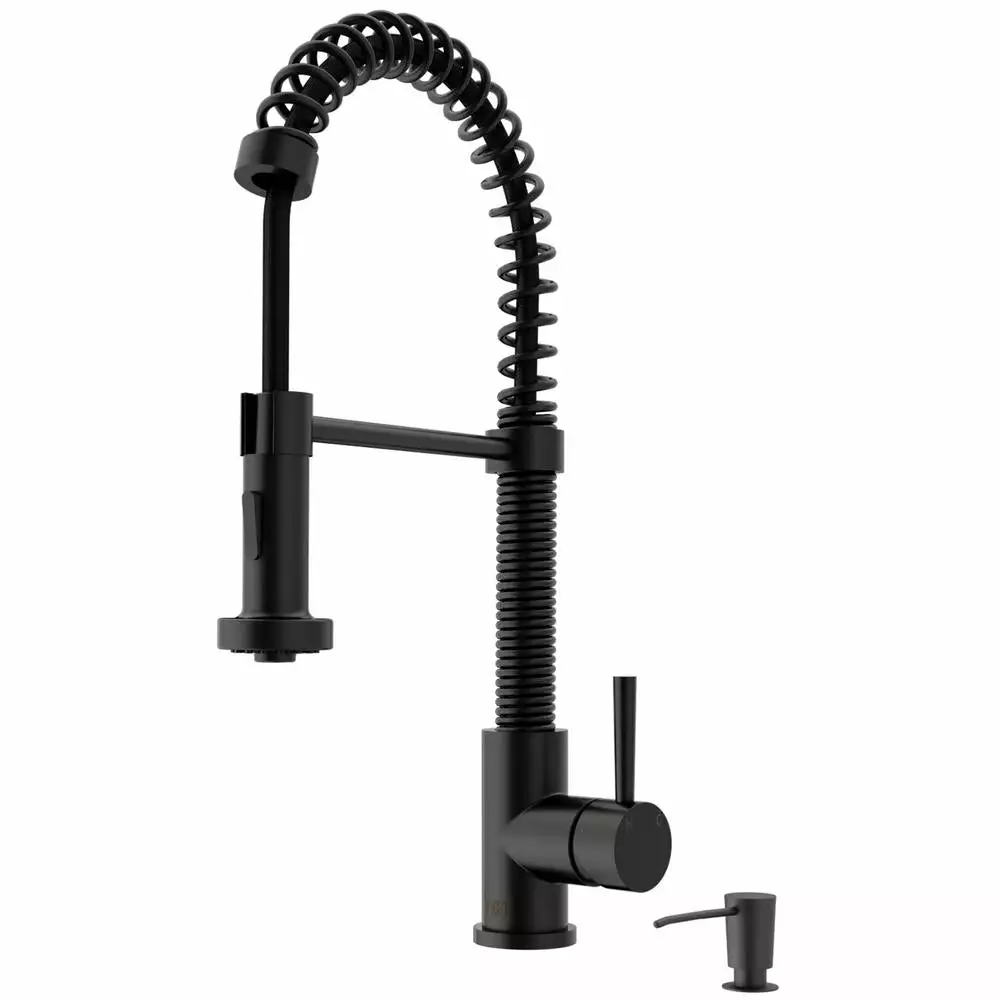 In Stock Hardwarestore Delivery Edison Single-Handle Pull-Down Sprayer Kitchen Faucet With Soap Dispenser In Matte Black 3 In Stock Hardwarestore Delivery Edison Single-Handle Pull-Down Sprayer Kitchen Faucet With Soap Dispenser In Matte Black