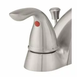 In Stock Hardwarestore Delivery Builders 4 In. Centerset 2-Handle Low-Arc Bathroom Faucet In Brushed Nickel -Bath and Faucet shop 27265ccfa9570b538a3301721fe768ea 1800x1800