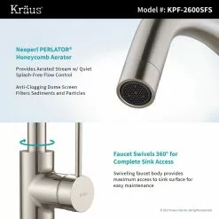 In Stock Hardwarestore Delivery Oletto Single-Handle Kitchen Bar Faucet In Spot-Free Stainless Steel -Bath and Faucet shop 28614c50e70ee8ccb51828f1087d6a74 1800x1800