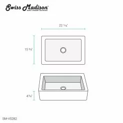 Swiss Madison Voltaire Ceramic Rectangle Vessel Sink In White 23 Swiss Madison Voltaire Ceramic Rectangle Vessel Sink In White -Bath and Faucet shop 28e2f85a625dc2a30d733bf46a982866 1800x1800