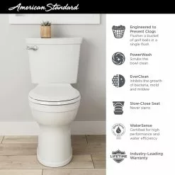 American Standard Champion Tall Height 2-Piece High-Efficiency 1.28 GPF Single Flush Round Front Toilet In White Seat Included 18 American Standard Champion Tall Height 2-Piece High-Efficiency 1.28 GPF Single Flush Round Front Toilet In White Seat Included -Bath and Faucet shop 298ae259389c0309e6a852bf1ec3994d 1800x1800
