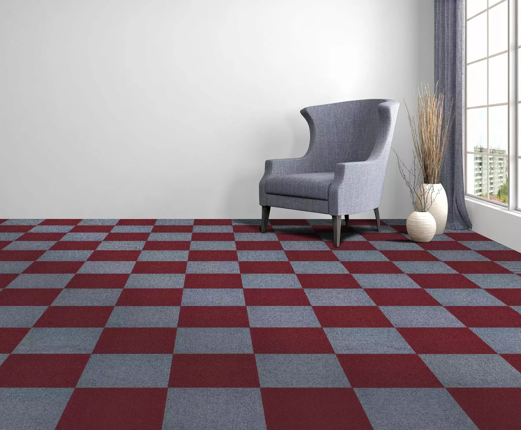Achim Nexus Self Adhesive Carpet Floor Tile - 12 Inches X 12 Inches, Burgundy, Pack Of 12 Tiles 6 Achim Nexus Self Adhesive Carpet Floor Tile - 12 Inches X 12 Inches, Burgundy, Pack Of 12 Tiles - Image 4