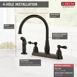 In Stock Hardwarestore Delivery Windemere 2-Handle Standard Kitchen Faucet With Side Sprayer In Oil Rubbed Bronze -Bath and Faucet shop 2b9454adf969844697034c81363cfbe1 1800x1800