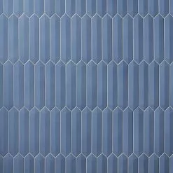 Bond Tile Lois 3D Blue Polished 2.6 In. X 13 In. Elongated Hex Ceramic Wall Tile (9.04 Sq. Ft./ Case)