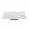 In Stock Hardwarestore Delivery 43 In. W X 22 In. D X 0.75 In. H Engineered Marble Vanity Top In Calacatta White With White Basin