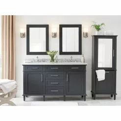 In Stock Hardwarestore Delivery 22 In. W X 30 In. H Framed Rectangular Bathroom Vanity Mirror In Dark Charcoal -Bath and Faucet shop 2da4bc72a1a9d64dbb61775eb214b827 6774f125 73b1 4cab 9248 6a200105302d 1800x1800