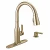 In Stock Hardwarestore Delivery Marca Single-Handle Pull-Down Sprayer Kitchen Faucet With ShieldSpray Technology In Champagne Bronze