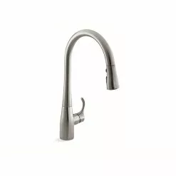 In Stock Hardwarestore Delivery Simplice Single-Handle Pull-Down Sprayer Kitchen Faucet With DockNetik And Sweep Spray In Vibrant Stainless