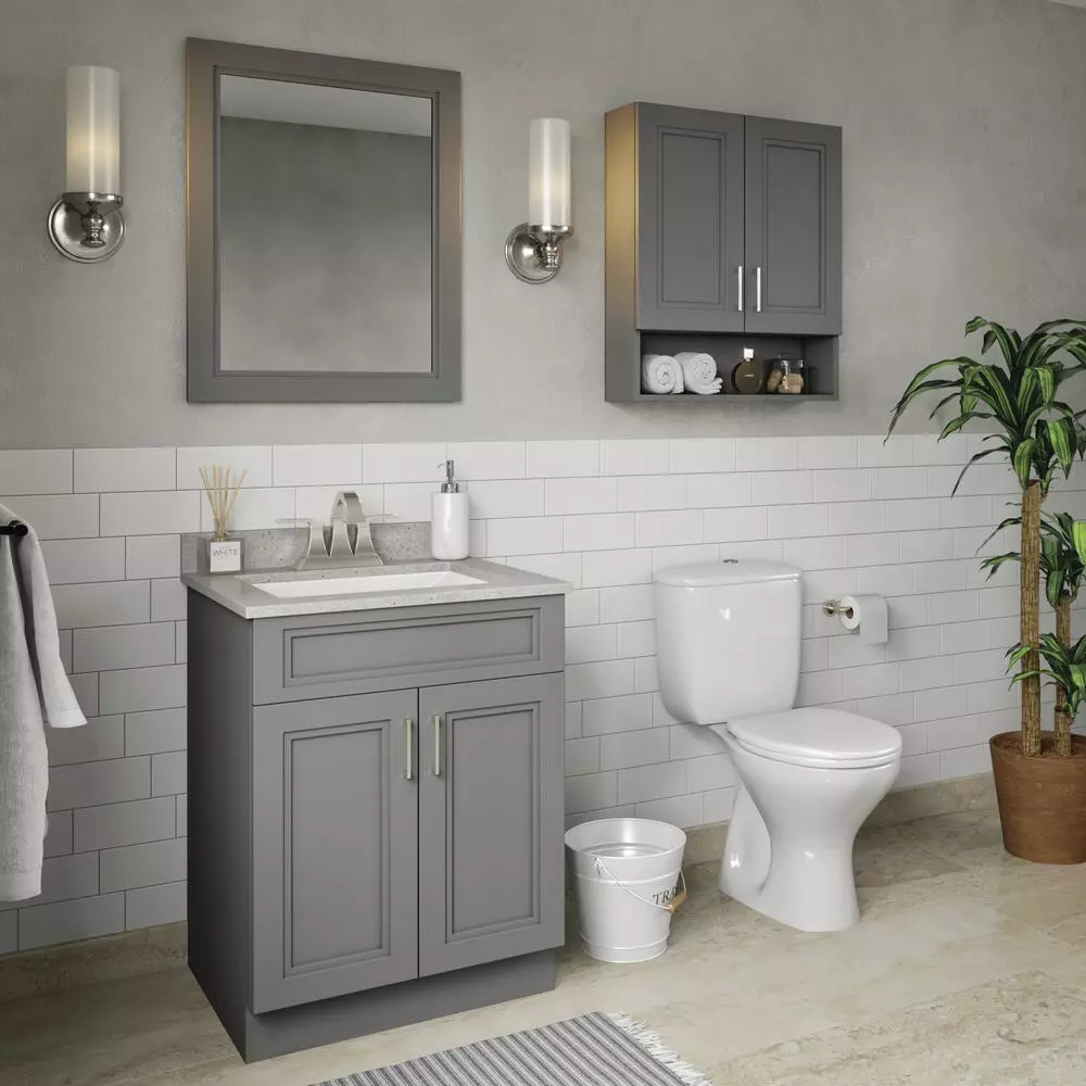 MagickWoods Elements Stratton 24"W X 7"D X 28"H Gray Bathroom Wall Cabinet 8 MagickWoods Elements Stratton 24"W X 7"D X 28"H Gray Bathroom Wall Cabinet - Image 6