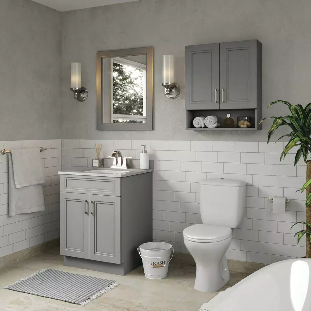 MagickWoods Elements Stratton 24"W X 7"D X 28"H Gray Bathroom Wall Cabinet 9 MagickWoods Elements Stratton 24"W X 7"D X 28"H Gray Bathroom Wall Cabinet - Image 7