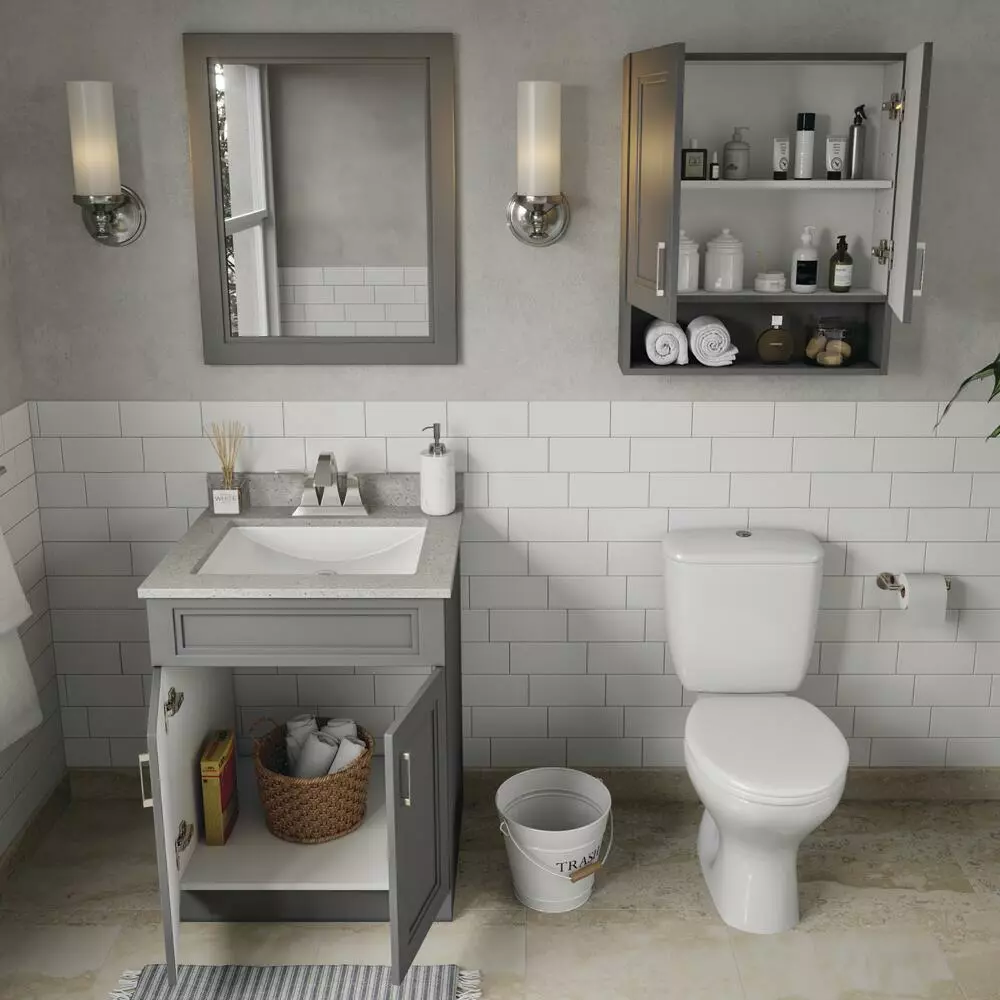 MagickWoods Elements Stratton 24"W X 7"D X 28"H Gray Bathroom Wall Cabinet 10 MagickWoods Elements Stratton 24"W X 7"D X 28"H Gray Bathroom Wall Cabinet - Image 8