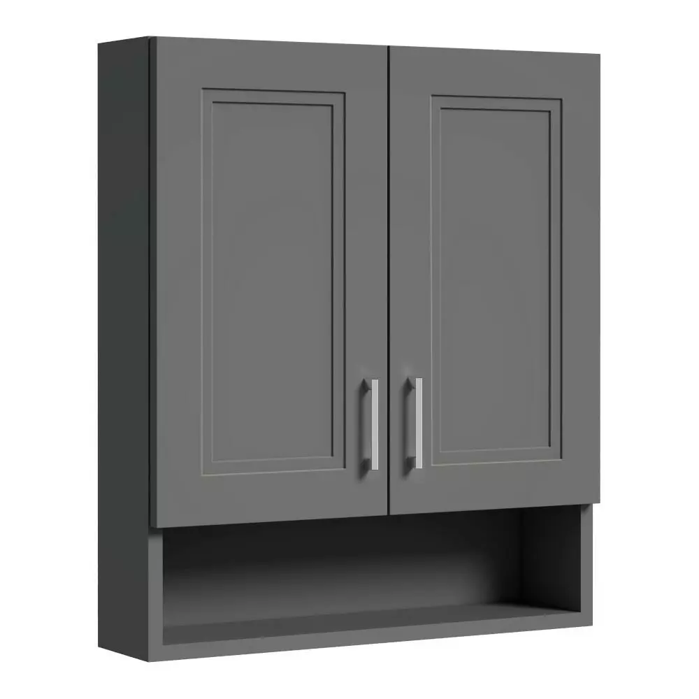MagickWoods Elements Stratton 24"W X 7"D X 28"H Gray Bathroom Wall Cabinet 3 MagickWoods Elements Stratton 24"W X 7"D X 28"H Gray Bathroom Wall Cabinet