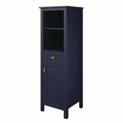 MagickWoods Montgomery 19"W X 18-1/2"D X 60"H Midnight Blue Linen Cabinet -Bath and Faucet shop 31019 qrv mw 1800x1800