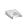 KOHLER Morningside Wall-Mounted Vitreous China Bathroom Sink In White With Overflow Drain