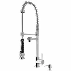 In Stock Hardwarestore Delivery Zurich Single-Handle Pull-Down Sprayer Kitchen Faucet With Soap Dispenser In Matte Black -Bath and Faucet shop 31870faba1cf00e6919a15cc5d201c16 1800x1800