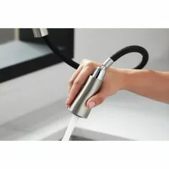 In Stock Hardwarestore Delivery Simplice Single-Handle Pull-Down Sprayer Kitchen Faucet With DockNetik And Sweep Spray In Vibrant Stainless -Bath and Faucet shop 323b1415eadf77df2b29718cd8730de8 1800x1800