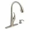 In Stock Hardwarestore Delivery DeLuca Single-Handle Pull-Down Sprayer Kitchen Faucet With ShieldSpray Technology And Soap Dispenser In Stainless -Bath and Faucet shop 32f8b1b20d0f704ca9f56f879f0ff498 1800x1800