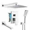In Stock Hardwarestore Delivery 3-Spray With 2.5 GPM 10 In. 3 Functions Tub Wall Mount Dual Shower Heads In Spot In Polished Chrome (Valve Included) -Bath and Faucet shop 33abd22dc723595186c58990f080572d 1800x1800