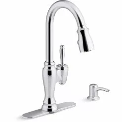 In Stock Hardwarestore Delivery Arsdale Single-Handle Pull-Down Sprayer Kitchen Faucet With Soap/Lotion Dispenser In Vibrant Stainless -Bath and Faucet shop 33cbf4a3943204922b687793cffee36a 1800x1800