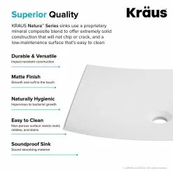 KRAUS Natura Rectangle Solid Surface Vessel Sink In White -Bath and Faucet shop 3537f423317f070e74e312f53d1019ec 1800x1800