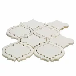 Bond Tile Divine Arabesque Glacier White 10 In. X 12 In. Glazed Ceramic Mosaic Tile (0.80 Sq. Ft. / Sheet) -Bath and Faucet shop 356e35b2 f1a1 4aea 9893 b218a3e8b971.52f9ec0eab0ba2f4aca8730d77bbfbd1 1800x1800