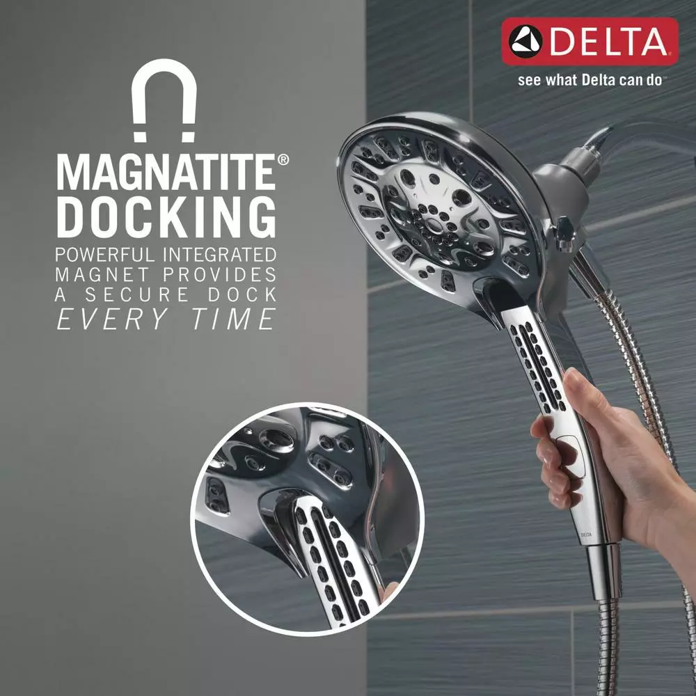 In Stock Hardwarestore Delivery In2ition Two-in-One 5-Spray 6 In. Dual Wall Mount Fixed And Handheld Shower Head In Chrome 8 In Stock Hardwarestore Delivery In2ition Two-in-One 5-Spray 6 In. Dual Wall Mount Fixed And Handheld Shower Head In Chrome - Image 6