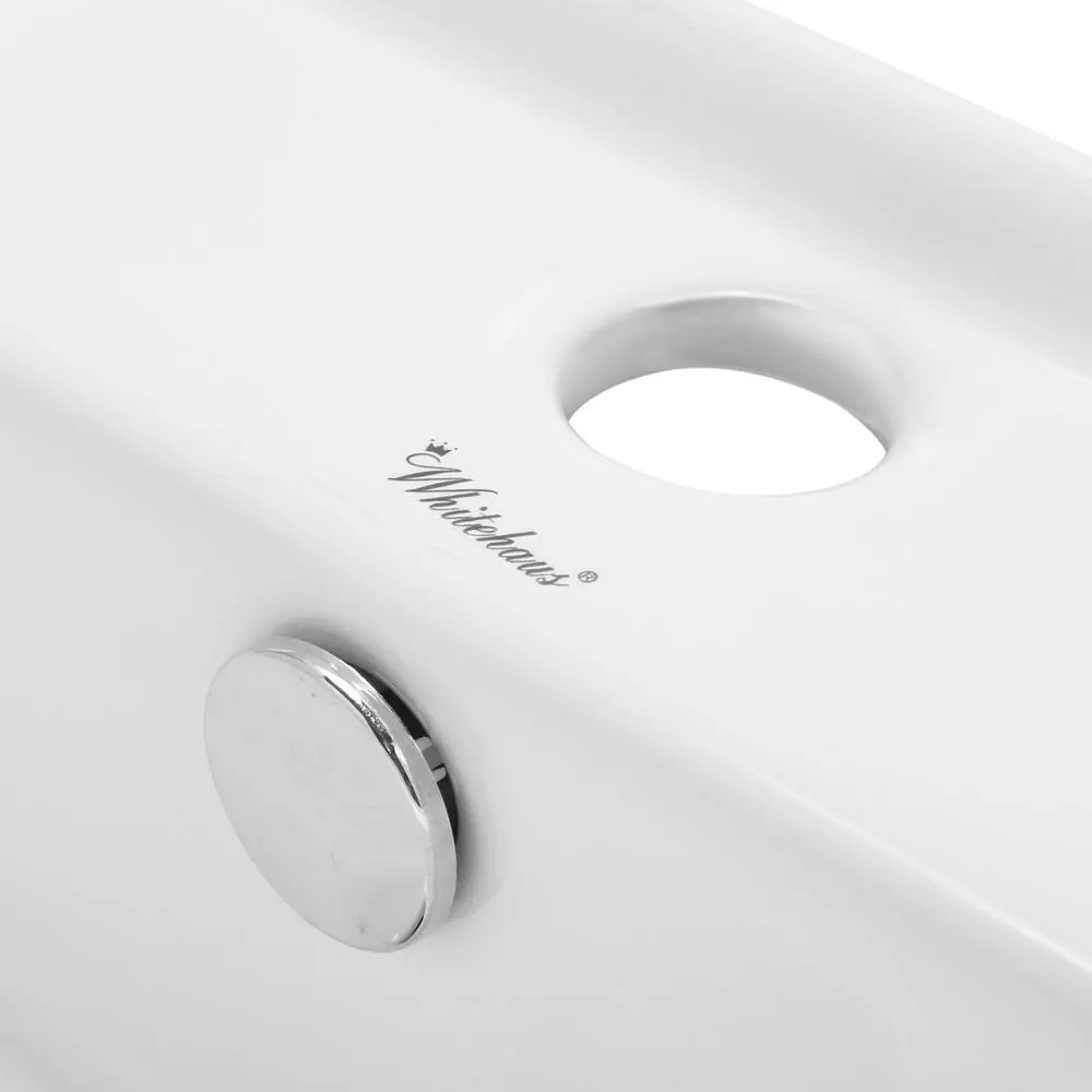 Whitehaus Collection Isabella Collection Wall-Mounted Bathroom Sink In White 4 Whitehaus Collection Isabella Collection Wall-Mounted Bathroom Sink In White - Image 2