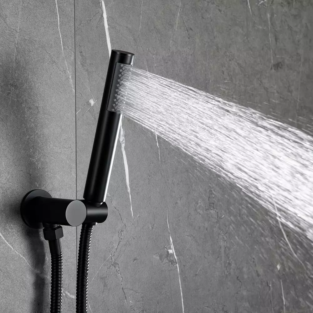 In Stock Hardwarestore Delivery 1-Spray Patterns 1.8 GPM 10 In. Dual Shower Head And Handheld Shower Head With Body Spray In Matte Black 9 In Stock Hardwarestore Delivery 1-Spray Patterns 1.8 GPM 10 In. Dual Shower Head And Handheld Shower Head With Body Spray In Matte Black - Image 7