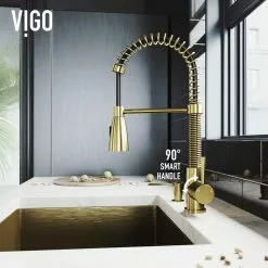 In Stock Hardwarestore Delivery Brant Single-Handle Pull-Down Sprayer Kitchen Faucet With Soap Dispenser In Matte Gold -Bath and Faucet shop 37a194caa3642d4fc403fb01328deaf6 1800x1800