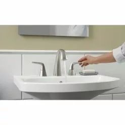 KOHLER Elmbrook 24 In. Pedestal Sink Basin In White With 8 In. Widespread Faucet Holes -Bath and Faucet shop 3851f57d994c268331a94ee425663c71 1800x1800