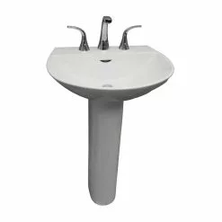 Barclay Products Reserva 600 22 In. Pedestal Combo Bathroom Sink For 8 In. Widespread In White