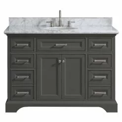 In Stock Hardwarestore Delivery Windlowe 49 In. W X 22 In. D X 35 In. H Bath Vanity In White With Carrera Marble Vanity Top In White With White Sink -Bath and Faucet shop 3968baa8c997a8c969f798e8e356dc6e 70a1d4b9 2569 4421 bb30 3b934328db0a 1800x1800