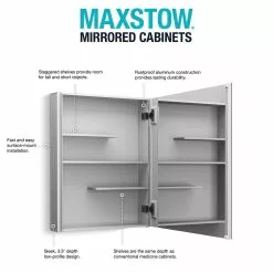 In Stock Hardwarestore Delivery Maxstow 20 In. X 24 In. Frameless Surface-Mount Aluminum Medicine Cabinet -Bath and Faucet shop 399f84c4e7cc4a018a1ec6e85617de97 1800x1800
