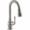 In Stock Hardwarestore Delivery Artifacts Single-Handle Pull-Down Sprayer Kitchen Faucet In Vibrant Stainless