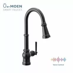 In Stock Hardwarestore Delivery U By Moen Paterson Single-Handle Pull-Down Sprayer Smart Kitchen Faucet With Voice Control And PowerBoost In Matte Black 20 In Stock Hardwarestore Delivery U By Moen Paterson Single-Handle Pull-Down Sprayer Smart Kitchen Faucet With Voice Control And PowerBoost In Matte Black -Bath and Faucet shop 3ac1420467b57fd59f0010e17ed7aa39 1800x1800