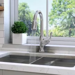 In Stock Hardwarestore Delivery Deming Single-Handle Pull-Down Sprayer Kitchen Faucet In Spot Defense Stainless Steel -Bath and Faucet shop 3b818fccfe5dcb5c2d1d76bcba0a01e0 1800x1800