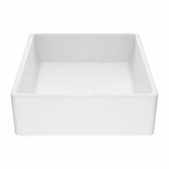 VIGO Dianthus Handmade Matte Stone Square Vessel Bathroom Sink In Matte White