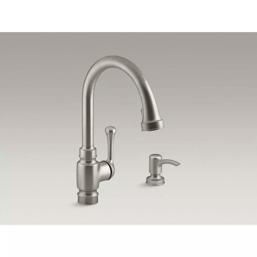 In Stock Hardwarestore Delivery Carmichael Single-Handle Pull-Down Sprayer Kitchen Faucet In Stainless Steel 9 In Stock Hardwarestore Delivery Carmichael Single-Handle Pull-Down Sprayer Kitchen Faucet In Stainless Steel - Image 7