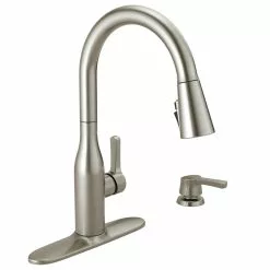 In Stock Hardwarestore Delivery Marca Single-Handle Pull-Down Sprayer Kitchen Faucet With ShieldSpray Technology In Champagne Bronze 27 In Stock Hardwarestore Delivery Marca Single-Handle Pull-Down Sprayer Kitchen Faucet With ShieldSpray Technology In Champagne Bronze -Bath and Faucet shop 40ad1ce413ee175a1cecae0231de0206 1800x1800