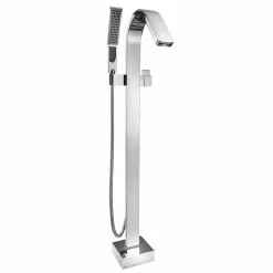 In Stock Hardwarestore Delivery 1-Handle Freestanding Floor Mount Roman Tub Faucet Bathtub Filler With Hand Shower In Chrome