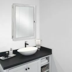 In Stock Hardwarestore Delivery 20 In. X 26 In. Recessed Or Surface Mount Framed Medicine Cabinet In Gray -Bath and Faucet shop 4382c488362f15f8d3334e8a8c562c09 1800x1800