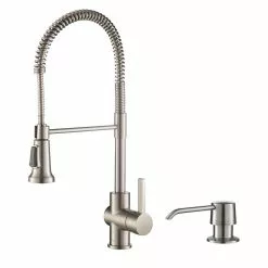 In Stock Hardwarestore Delivery Britt Single Handle Commercial Kitchen Faucet With Dual Function Sprayhead In All-Brite Spot Free Stainless Steel Finish -Bath and Faucet shop 4448df8fdd98dfb41468566b15951cf8 1800x1800