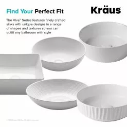 KRAUS Viva 13 In. Round Porcelain Ceramic Vessel Sink In White -Bath and Faucet shop 44bc62a56de450f23859dcabdf4dcbe8 1800x1800