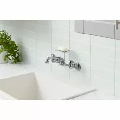 In Stock Hardwarestore Delivery 2-Handle Wall-Mount Kitchen Faucet With Soap Dish In Chrome 15 In Stock Hardwarestore Delivery 2-Handle Wall-Mount Kitchen Faucet With Soap Dish In Chrome -Bath and Faucet shop 44ea6330554361bd95175268ecc5a615 1800x1800
