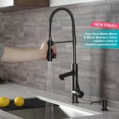 In Stock Hardwarestore Delivery Artec Pro Single-Handle Pull-Down Sprayer Kitchen Faucet With Pot Filler In Matte Black/Black Stainless Steel -Bath and Faucet shop 45be024b3e5bfcaa8a5fd3ef22a3fab3 1800x1800