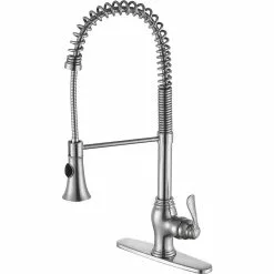 Anzzi Bastion Single Handle Standard Kitchen Faucet In Brushed Nickel