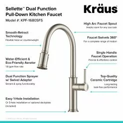 In Stock Hardwarestore Delivery Sellette Single-Handle Pull-Down Sprayer Kitchen Faucet With Dual Function Sprayhead In Spot Free Stainless Steel -Bath and Faucet shop 46904f521992cadf1c52cc4b48cbf835 1800x1800